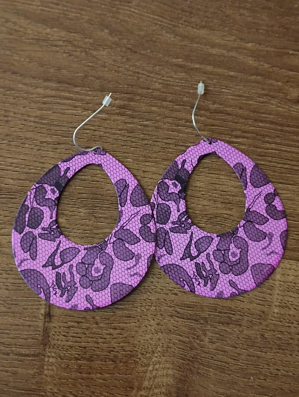 pink black teardrop dangle drop earrings fashion statement jewelry